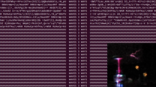 Waves 3 Ways screen and Tesla coil