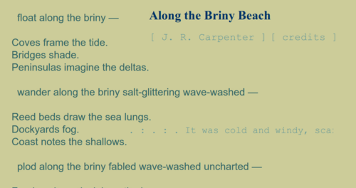 Along the Briny Beach by J. R. Carpenter