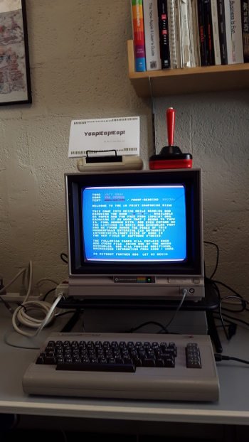 A C64 Running the 10 PRINT Disk
