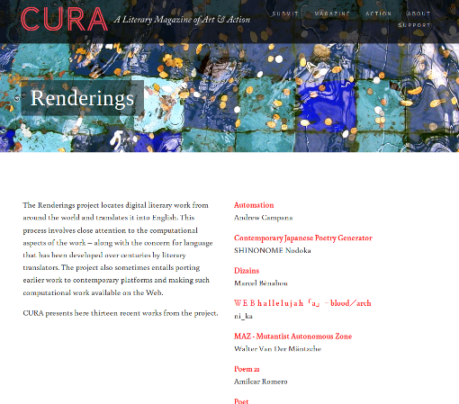 Cura: The Renderings project, phase 1